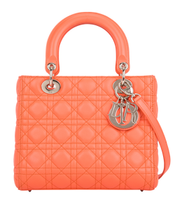 Medium Lady Dior,Leather, Orange, 15-BO-0123, S, 3*